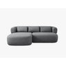 Jenny 5-Sitzer Ecksofa, Linke Seite, aus Chenille in Dunkelgrau (Perfect Harmony 90), 200x145 cm von Micadoni – Bild 1