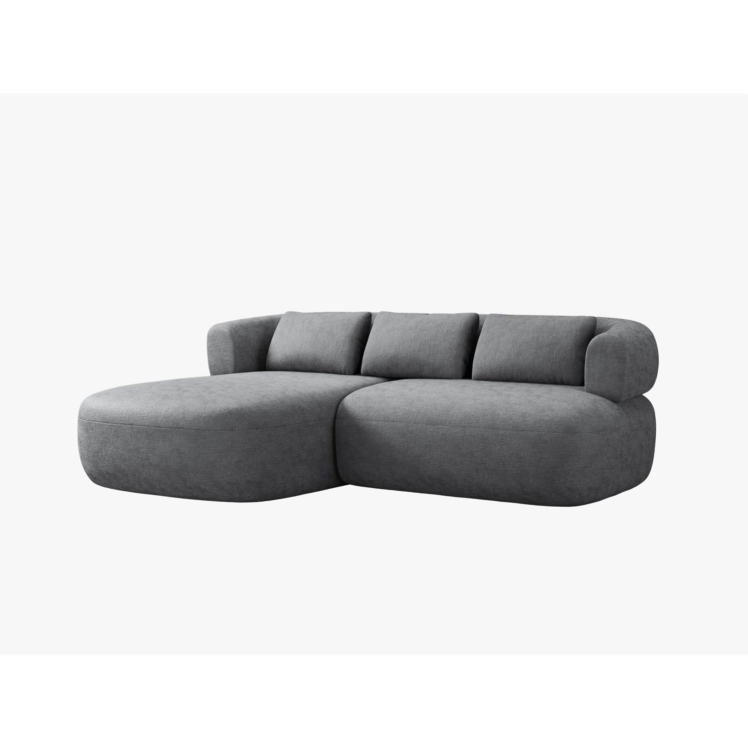 Jenny 5-Sitzer Ecksofa, Linke Seite, aus Chenille in Dunkelgrau (Perfect Harmony 90), 200x145 cm von Micadoni – Bild 2