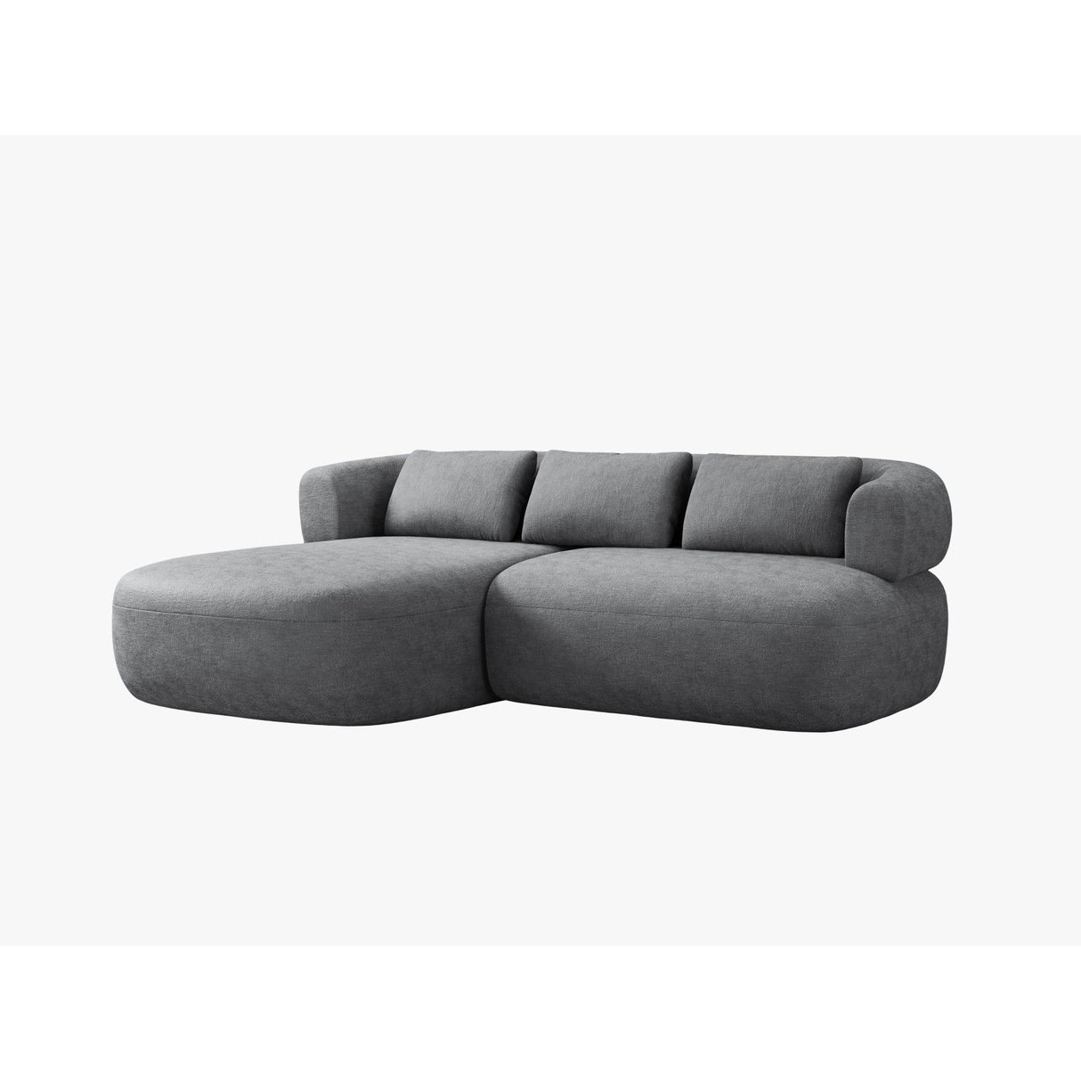 Jenny 5-Sitzer Ecksofa, Linke Seite, aus Chenille in Dunkelgrau (Perfect Harmony 90), 200x145 cm von Micadoni – Bild 2