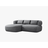 Jenny 5-Sitzer Ecksofa, Linke Seite, aus Chenille in Dunkelgrau (Perfect Harmony 90), 200x145 cm von Micadoni – Bild 2