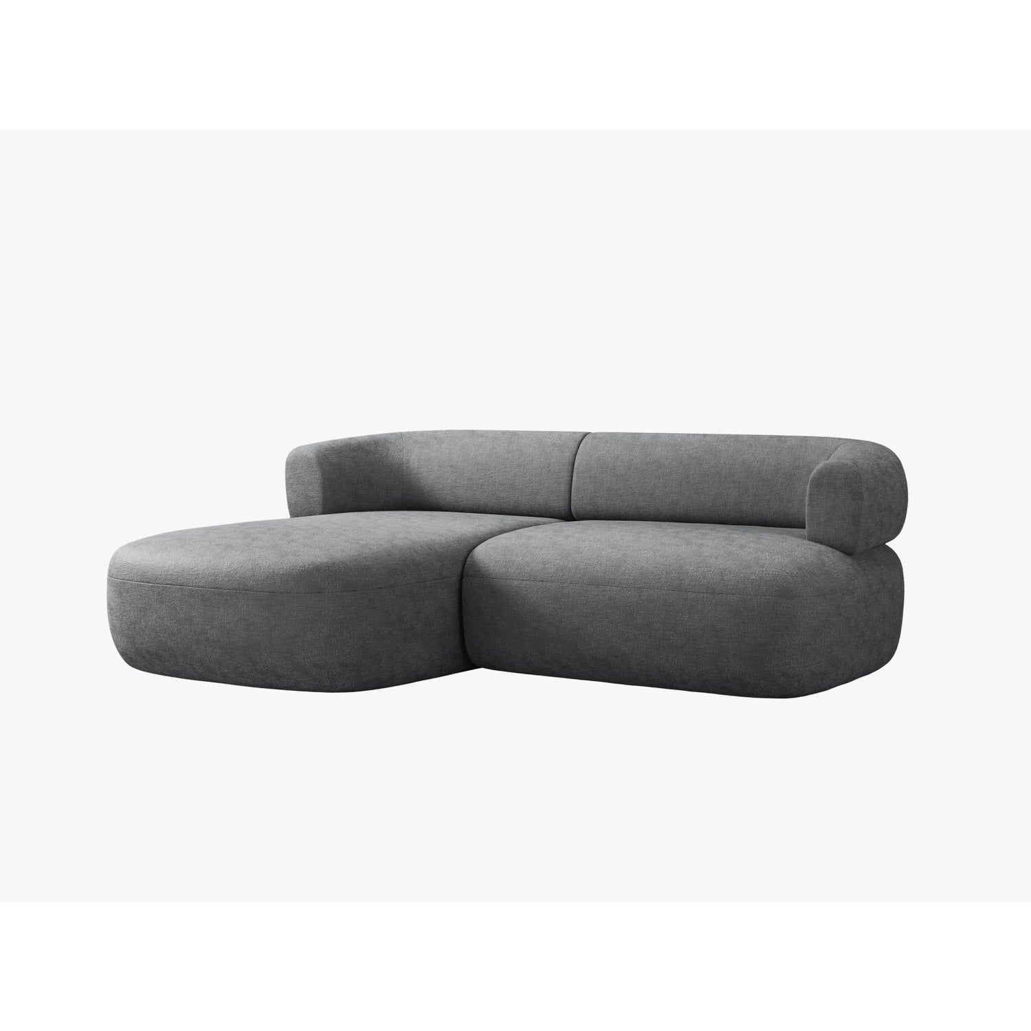 Jenny 5-Sitzer Ecksofa, Linke Seite, aus Chenille in Dunkelgrau (Perfect Harmony 90), 200x145 cm von Micadoni – Bild 3