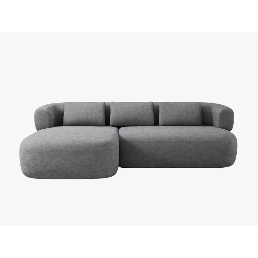 Jenny 5-Sitzer Ecksofa, Linke Seite, aus Chenille in Dunkelgrau (Perfect Harmony 90), 225x145 cm von Micadoni – Bild 1