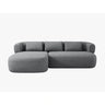 Jenny 5-Sitzer Ecksofa, Linke Seite, aus Chenille in Dunkelgrau (Perfect Harmony 90), 225x145 cm von Micadoni – Bild 1