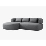 Jenny 5-Sitzer Ecksofa, Linke Seite, aus Chenille in Dunkelgrau (Perfect Harmony 90), 225x145 cm von Micadoni – Bild 2