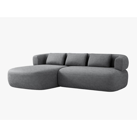 Jenny 5-Sitzer Ecksofa, Linke Seite, aus Chenille in Dunkelgrau (Perfect Harmony 90), 225x145 cm von Micadoni – Bild 2