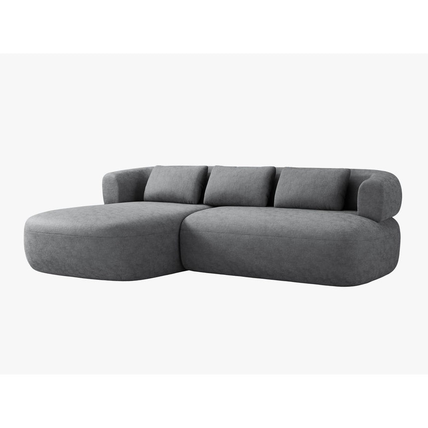 Jenny 5-Sitzer Ecksofa, Linke Seite, aus Chenille in Dunkelgrau (Perfect Harmony 90), 225x145 cm von Micadoni – Bild 2