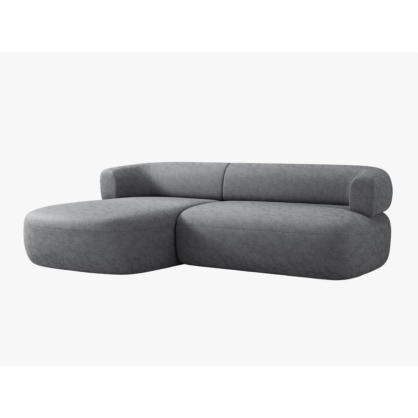 Jenny 5-Sitzer Ecksofa, Linke Seite, aus Chenille in Dunkelgrau (Perfect Harmony 90), 225x145 cm von Micadoni – Bild 3