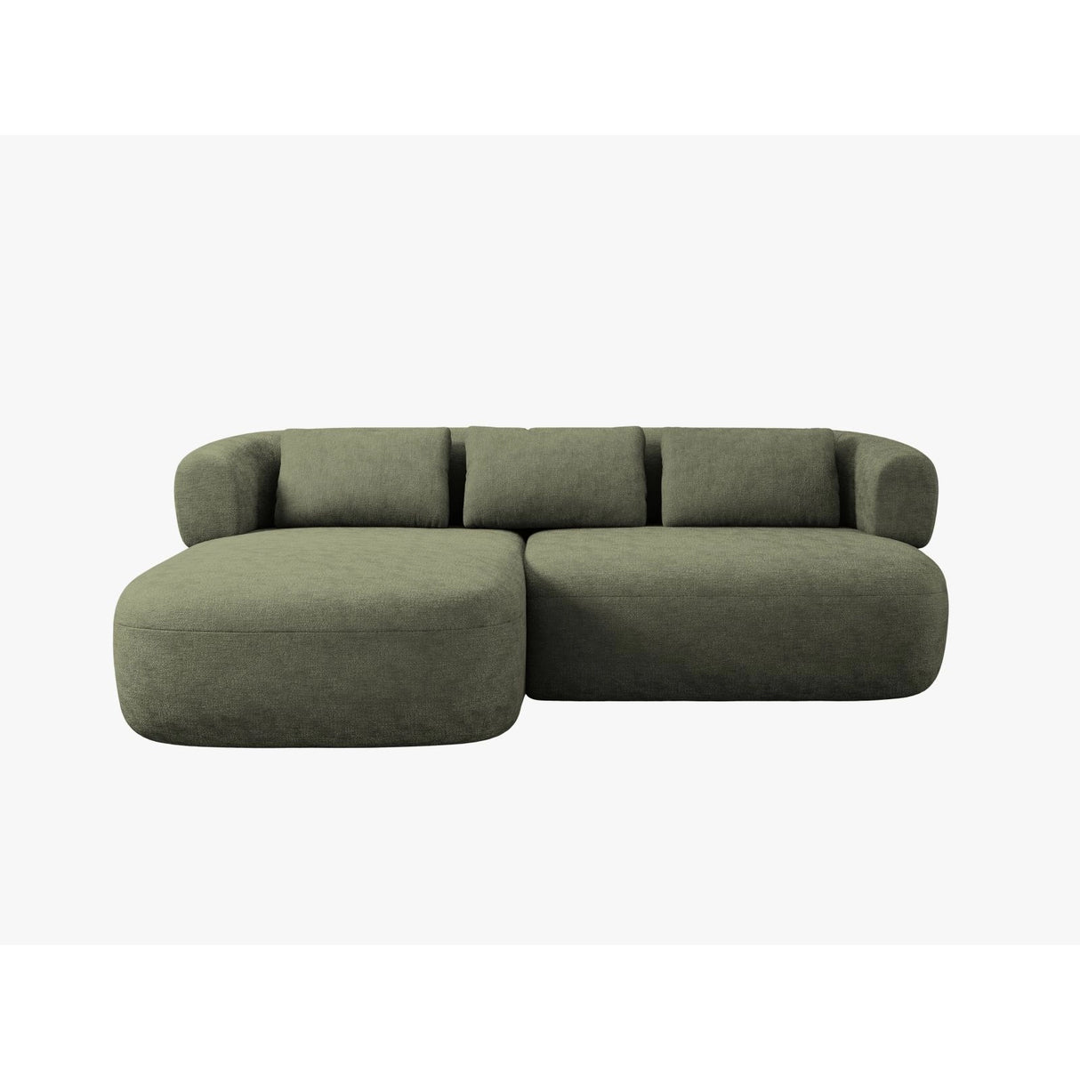 Jenny 5-Sitzer Ecksofa, Linke Seite, aus Chenille in Grün (Perfect Harmony 39), 200x145 cm von Micadoni – Bild 1