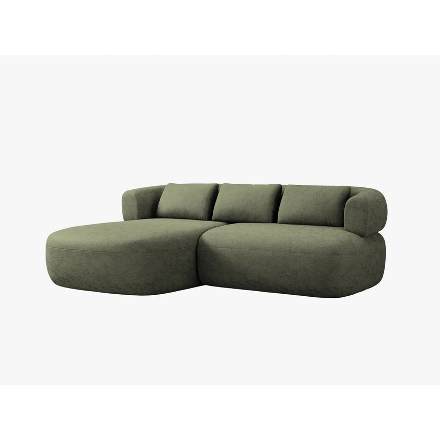 Jenny 5-Sitzer Ecksofa, Linke Seite, aus Chenille in Grün (Perfect Harmony 39), 200x145 cm von Micadoni – Bild 2