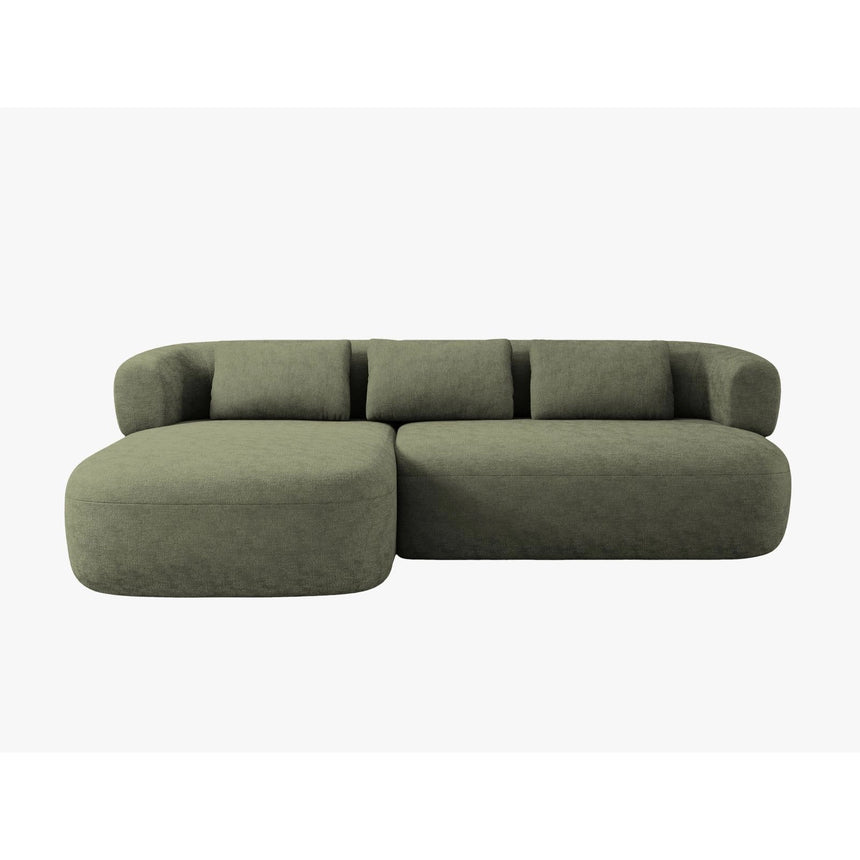 Jenny 5-Sitzer Ecksofa, Linke Seite, aus Chenille in Grün (Perfect Harmony 39), 225x145 cm von Micadoni – Bild 1