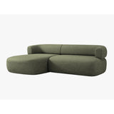 Jenny 5-Sitzer Ecksofa, Linke Seite, aus Chenille in Grün (Perfect Harmony 39), 225x145 cm von Micadoni – Bild 3