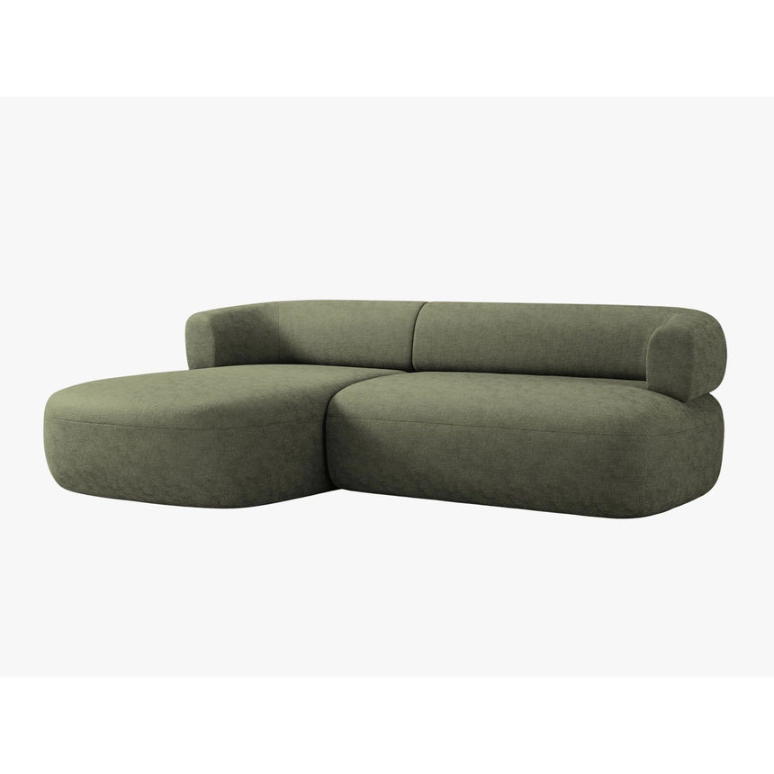 Jenny 5-Sitzer Ecksofa, Linke Seite, aus Chenille in Grün (Perfect Harmony 39), 225x145 cm von Micadoni – Bild 3