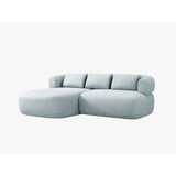 Jenny 5-Sitzer Ecksofa, Linke Seite, aus Chenille in Hellblau (Perfect Harmony 72), 200x145 cm von Micadoni – Bild 2
