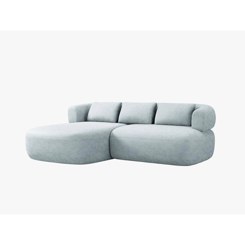 Jenny 5-Sitzer Ecksofa, Linke Seite, aus Chenille in Hellblau (Perfect Harmony 72), 200x145 cm von Micadoni – Bild 2