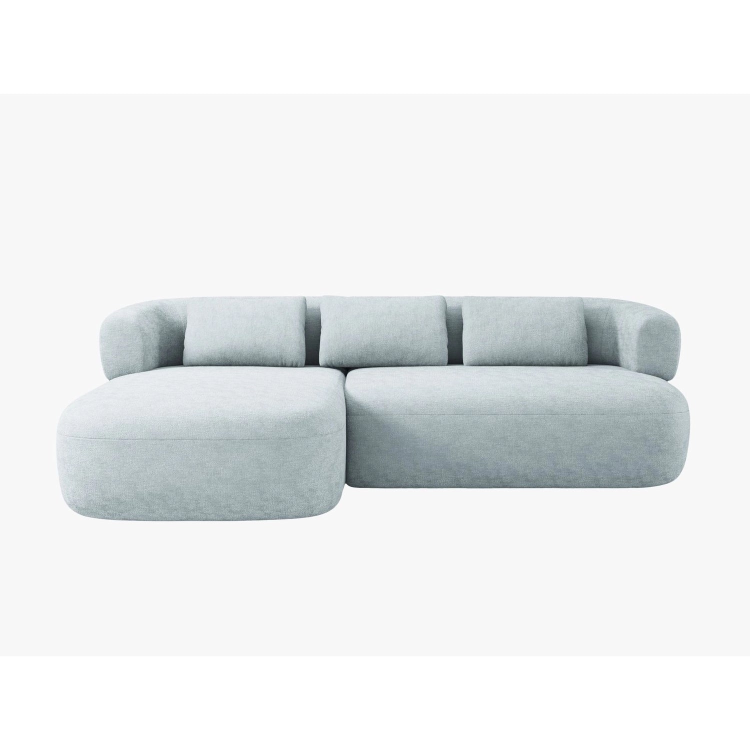 Jenny 5-Sitzer Ecksofa, Linke Seite, aus Chenille in Hellblau (Perfect Harmony 72), 225x145 cm von Micadoni – Bild 1