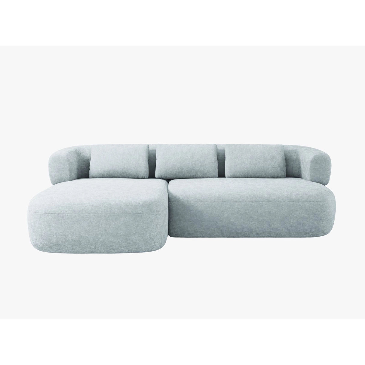 Jenny 5-Sitzer Ecksofa, Linke Seite, aus Chenille in Hellblau (Perfect Harmony 72), 225x145 cm von Micadoni – Bild 1