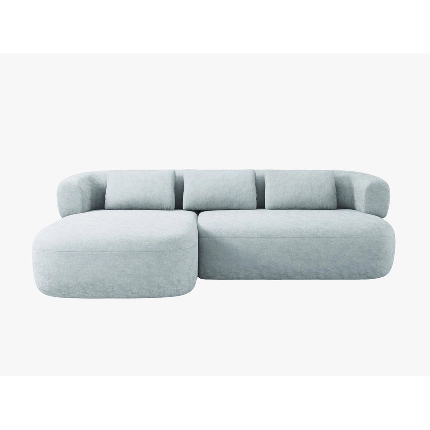 Jenny 5-Sitzer Ecksofa, Linke Seite, aus Chenille in Hellblau (Perfect Harmony 72), 225x145 cm von Micadoni – Bild 1