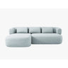 Jenny 5-Sitzer Ecksofa, Linke Seite, aus Chenille in Hellblau (Perfect Harmony 72), 225x145 cm von Micadoni – Bild 1