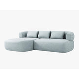 Jenny 5-Sitzer Ecksofa, Linke Seite, aus Chenille in Hellblau (Perfect Harmony 72), 225x145 cm von Micadoni – Bild 2