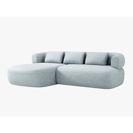 Jenny 5-Sitzer Ecksofa, Linke Seite, aus Chenille in Hellblau (Perfect Harmony 72), 225x145 cm von Micadoni – Bild 2