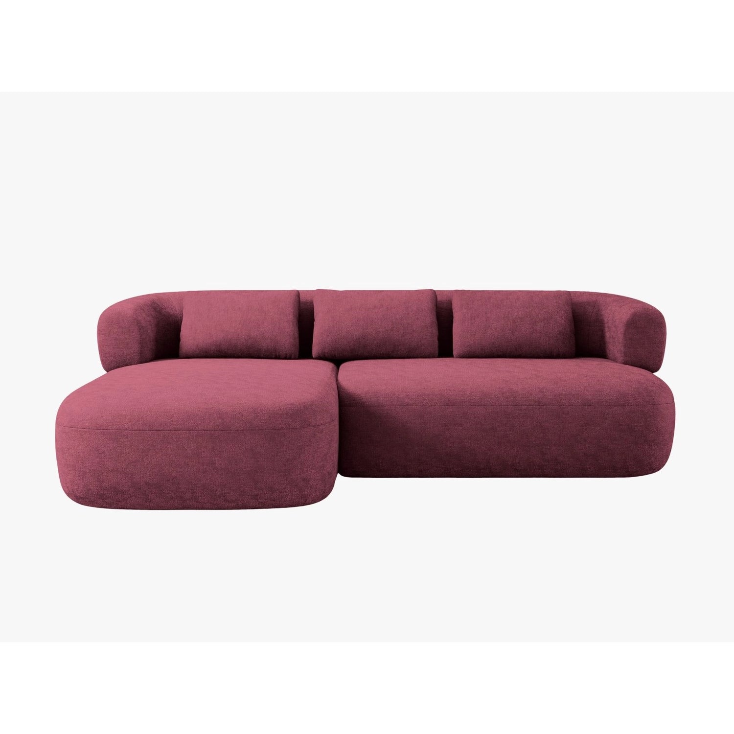 Jenny 5-Sitzer Ecksofa, Linke Seite, aus Chenille in Kirschholz (Perfect Harmony 59), 225x145 cm von Micadoni – Bild 1