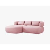 Jenny 5-Sitzer Ecksofa, Linke Seite, aus Chenille in Rosa (Perfect Harmony 63), 200x145 cm von Micadoni – Bild 2