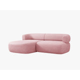 Jenny 5-Sitzer Ecksofa, Linke Seite, aus Chenille in Rosa (Perfect Harmony 63), 200x145 cm von Micadoni – Bild 3