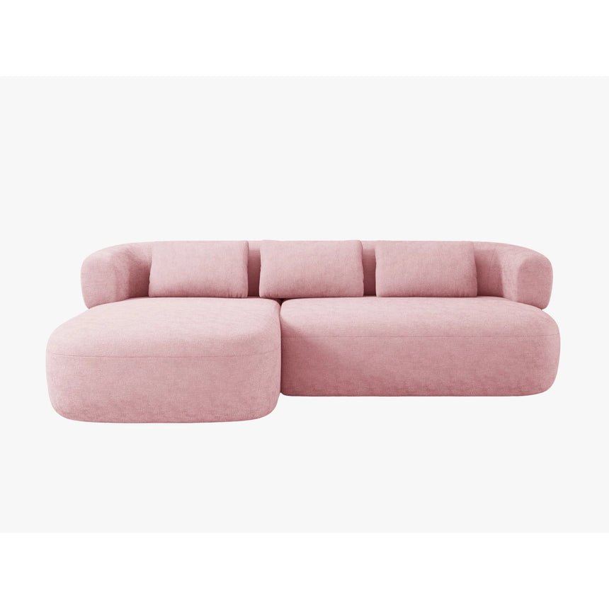 Jenny 5-Sitzer Ecksofa, Linke Seite, aus Chenille in Rosa (Perfect Harmony 63), 225x145 cm von Micadoni – Bild 1