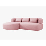 Jenny 5-Sitzer Ecksofa, Linke Seite, aus Chenille in Rosa (Perfect Harmony 63), 225x145 cm von Micadoni – Bild 2