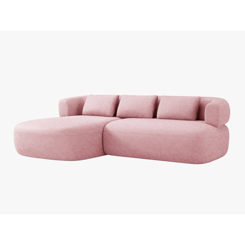 Jenny 5-Sitzer Ecksofa, Linke Seite, aus Chenille in Rosa (Perfect Harmony 63), 225x145 cm von Micadoni – Bild 2