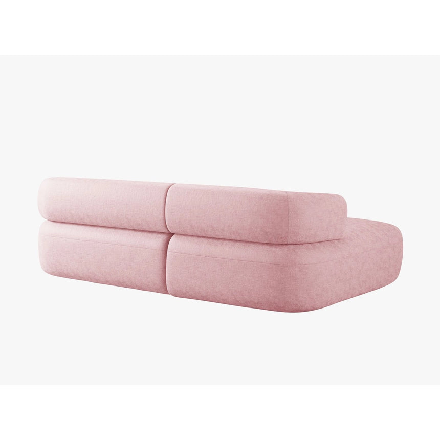 Jenny 5-Sitzer Ecksofa, Linke Seite, aus Chenille in Rosa (Perfect Harmony 63), 225x145 cm von Micadoni – Bild 4