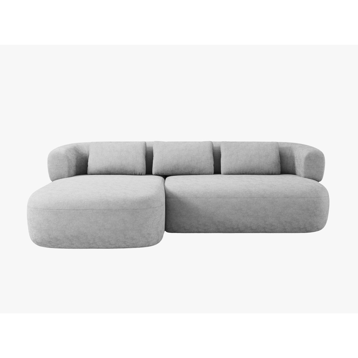Jenny 5-Sitzer Ecksofa, Linke Seite, aus Chenille in Silber (Perfect Harmony 85), 225x145 cm von Micadoni – Bild 1