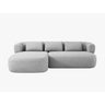 Jenny 5-Sitzer Ecksofa, Linke Seite, aus Chenille in Silber (Perfect Harmony 85), 225x145 cm von Micadoni – Bild 1