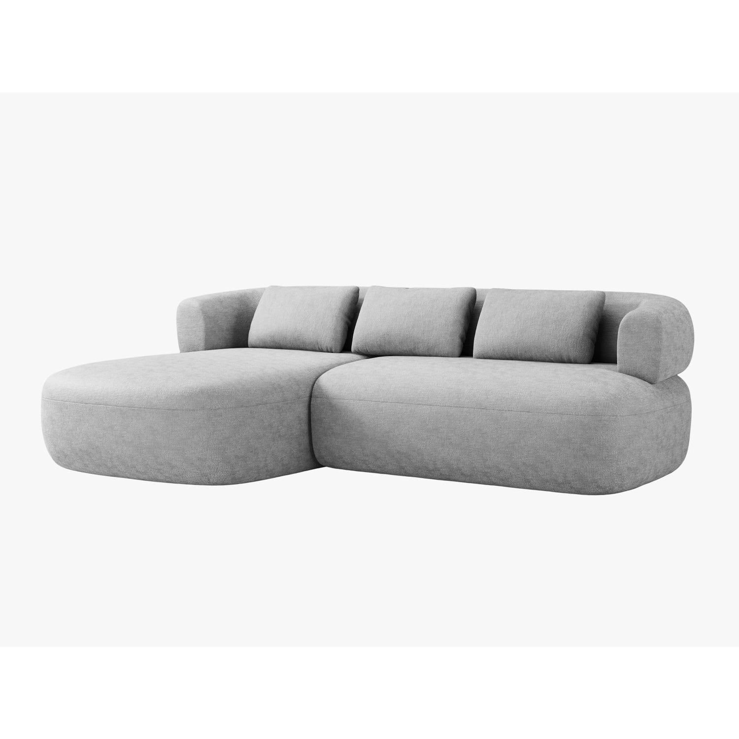 Jenny 5-Sitzer Ecksofa, Linke Seite, aus Chenille in Silber (Perfect Harmony 85), 225x145 cm von Micadoni – Bild 2