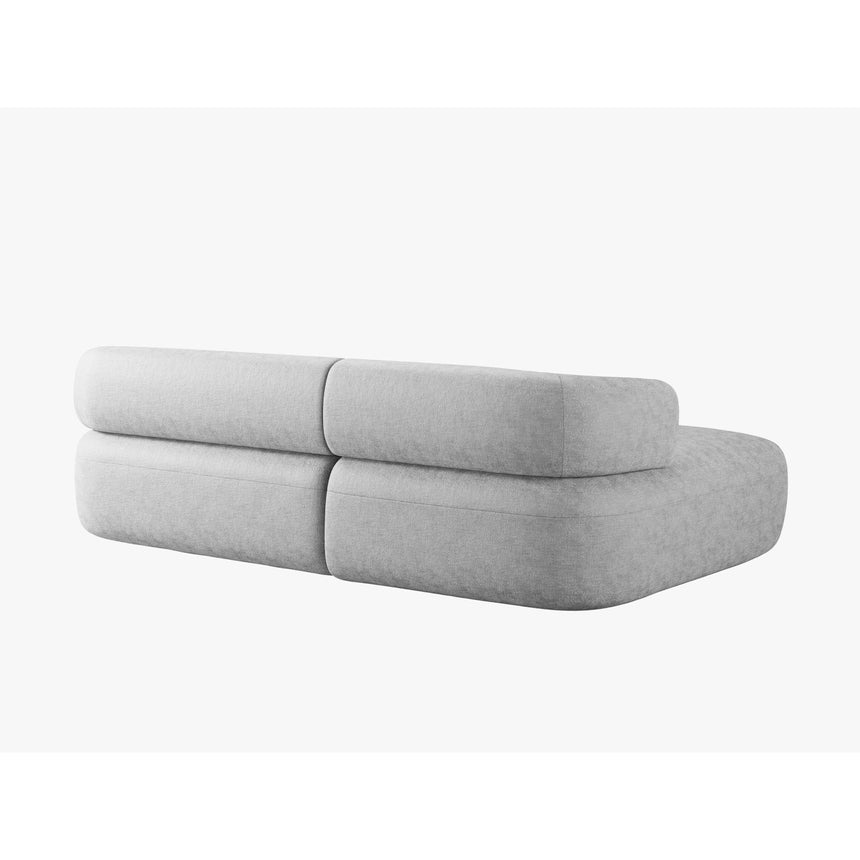 Jenny 5-Sitzer Ecksofa, Linke Seite, aus Chenille in Silber (Perfect Harmony 85), 225x145 cm von Micadoni – Bild 4