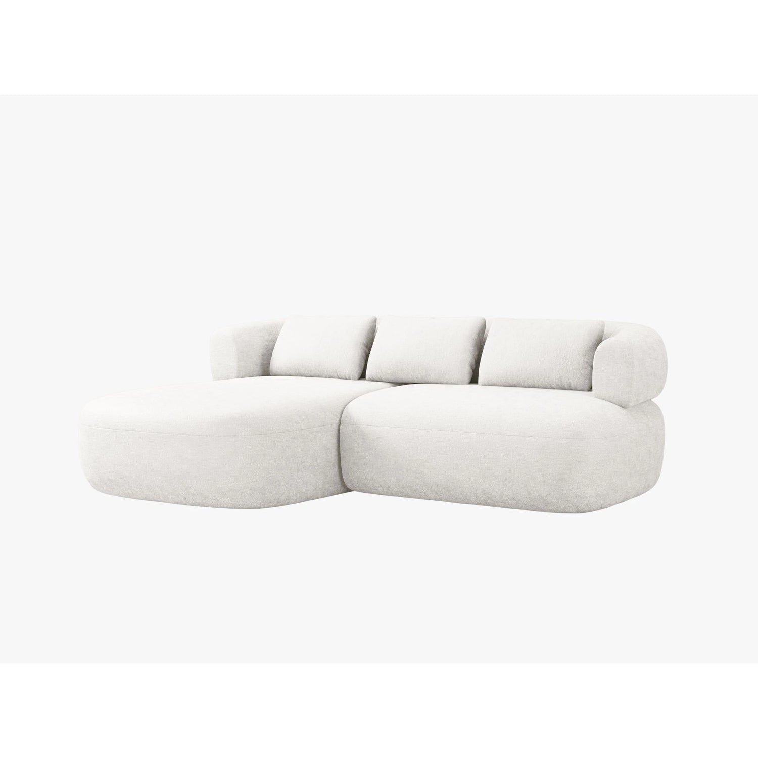 Jenny 5-Sitzer Ecksofa, Linke Seite, aus Samt, Chenille oder Boucle, 200x145 cm von Micadoni – Bild 2