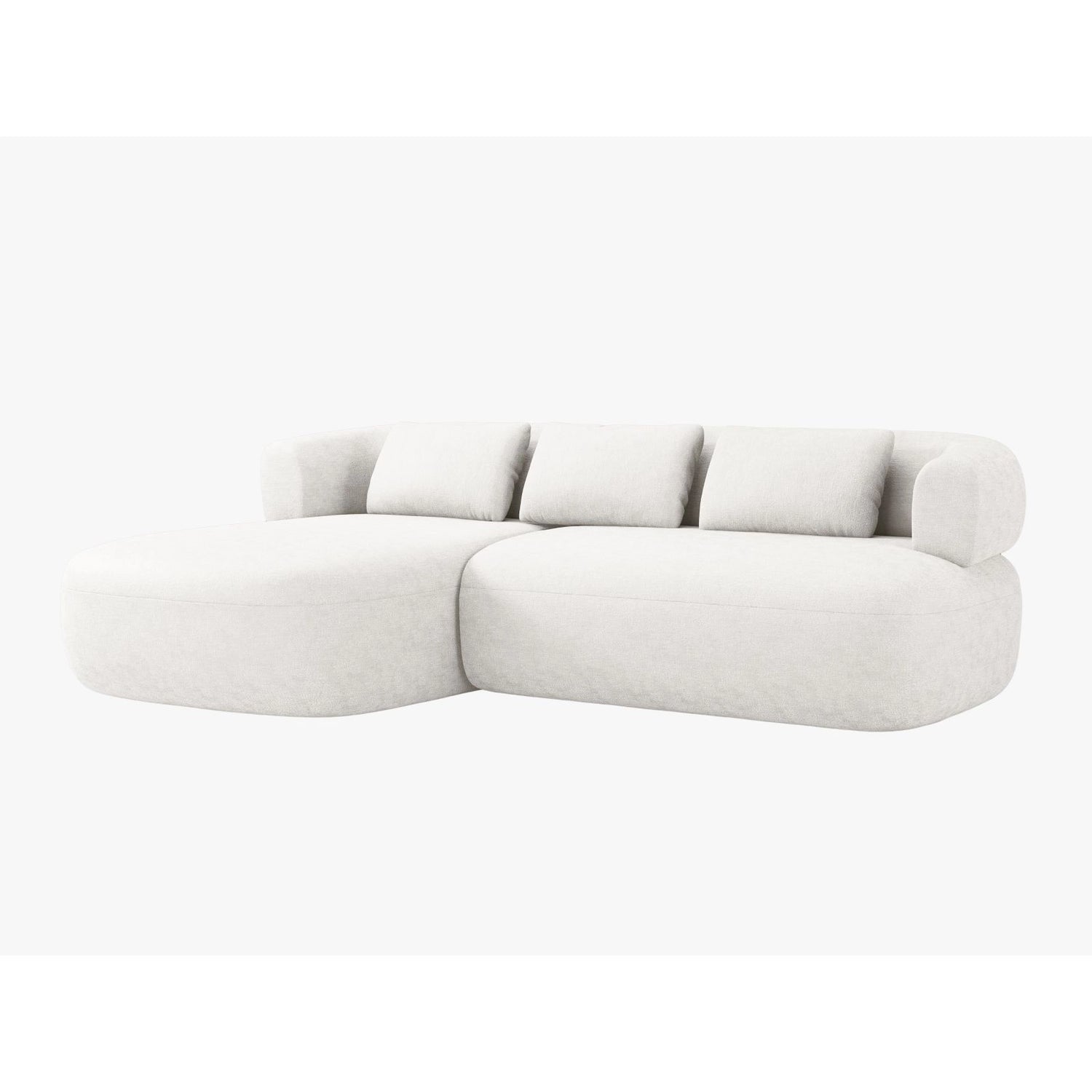 Jenny 5-Sitzer Ecksofa, Linke Seite, aus Samt, Chenille oder Boucle, 225x145 cm von Micadoni – Bild 2