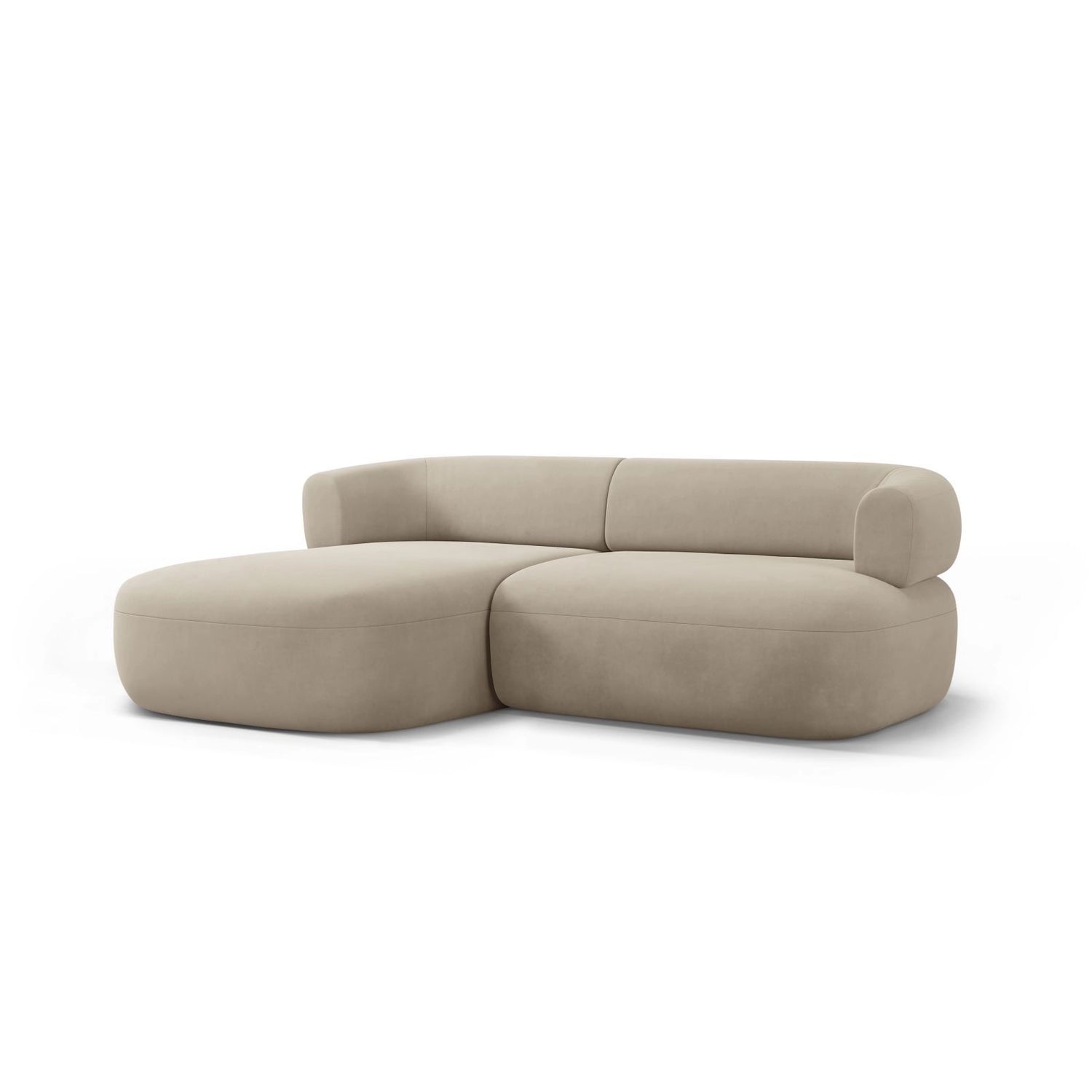 Jenny 5-Sitzer Ecksofa, Linke Seite, aus Samt in Beige (Salvador 1), 200x145 cm von Micadoni – Bild 3