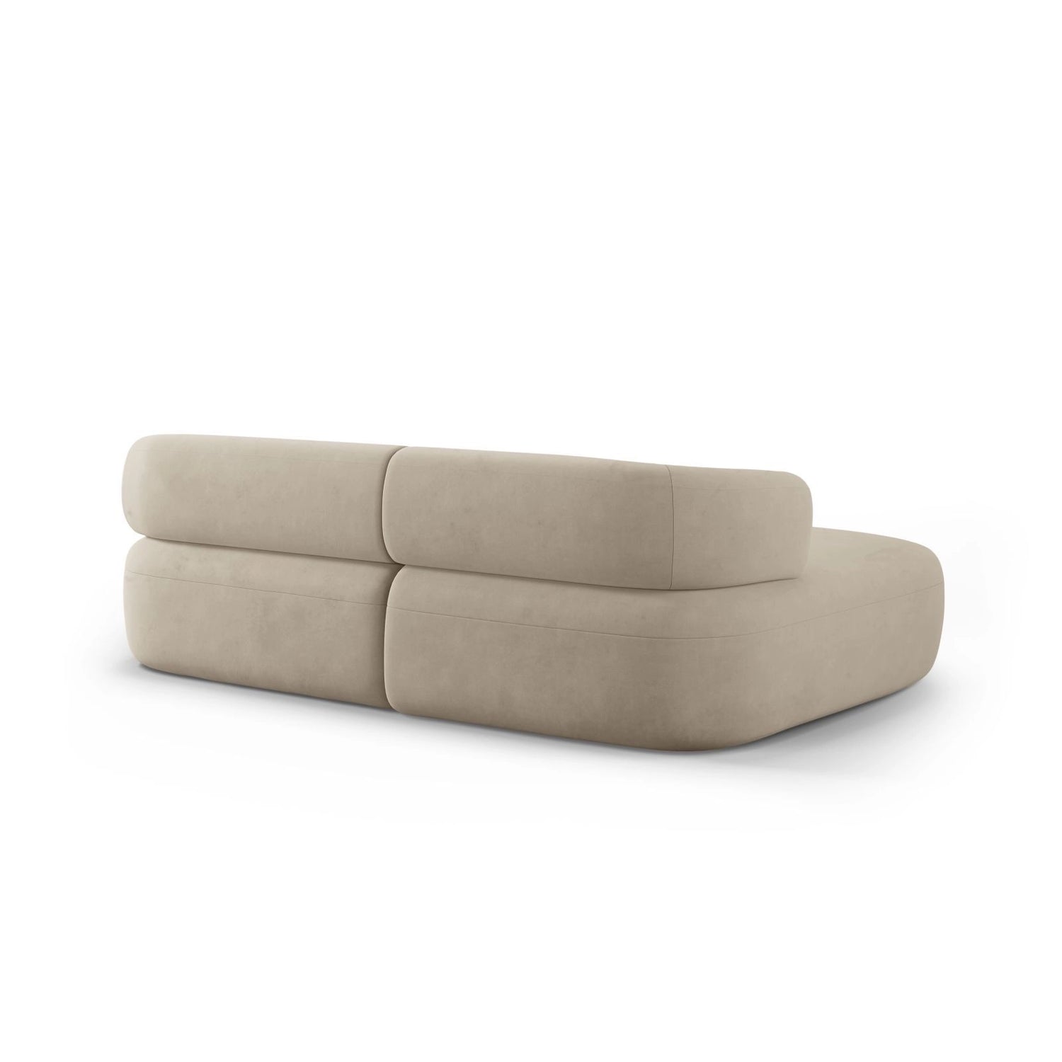 Jenny 5-Sitzer Ecksofa, Linke Seite, aus Samt in Beige (Salvador 1), 200x145 cm von Micadoni – Bild 4