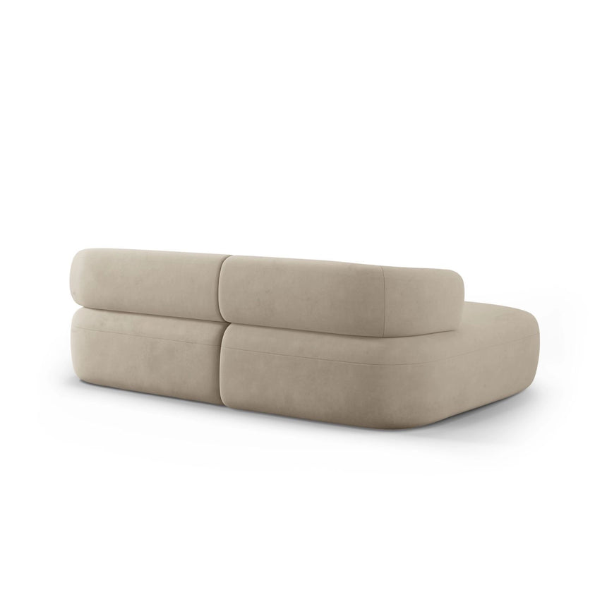Jenny 5-Sitzer Ecksofa, Linke Seite, aus Samt in Beige (Salvador 1), 200x145 cm von Micadoni – Bild 4