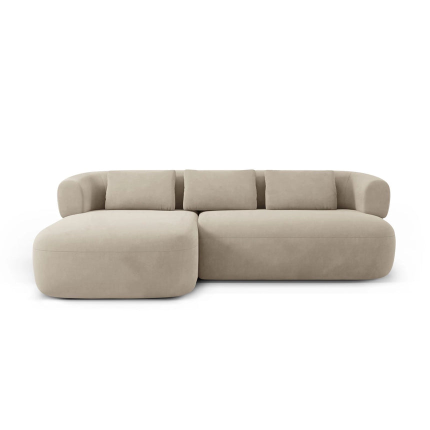 Jenny 5-Sitzer Ecksofa, Linke Seite, aus Samt in Beige (Salvador 1), 225x145 cm von Micadoni – Bild 1