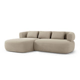 Jenny 5-Sitzer Ecksofa, Linke Seite, aus Samt in Beige (Salvador 1), 225x145 cm von Micadoni – Bild 2
