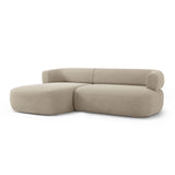 Jenny 5-Sitzer Ecksofa, Linke Seite, aus Samt in Beige (Salvador 1), 225x145 cm von Micadoni – Bild 3