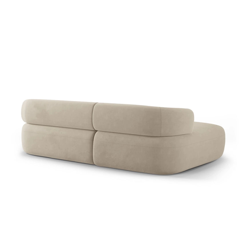 Jenny 5-Sitzer Ecksofa, Linke Seite, aus Samt in Beige (Salvador 1), 225x145 cm von Micadoni – Bild 4