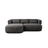 Jenny 5-Sitzer Ecksofa, Linke Seite, aus Samt in Dunkelgrau (Salvador 18), 200x145 cm von Micadoni – Bild 1