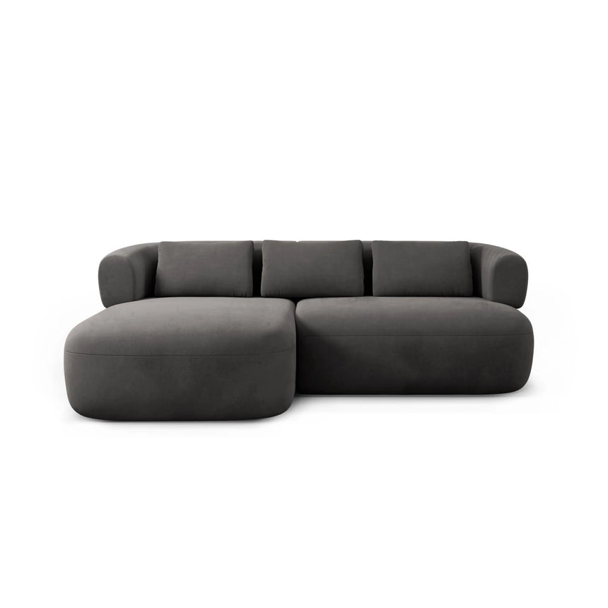 Jenny 5-Sitzer Ecksofa, Linke Seite, aus Samt in Dunkelgrau (Salvador 18), 200x145 cm von Micadoni – Bild 1