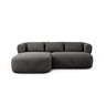 Jenny 5-Sitzer Ecksofa, Linke Seite, aus Samt in Dunkelgrau (Salvador 18), 200x145 cm von Micadoni – Bild 1
