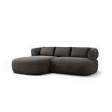 Jenny 5-Sitzer Ecksofa, Linke Seite, aus Samt in Dunkelgrau (Salvador 18), 200x145 cm von Micadoni – Bild 2