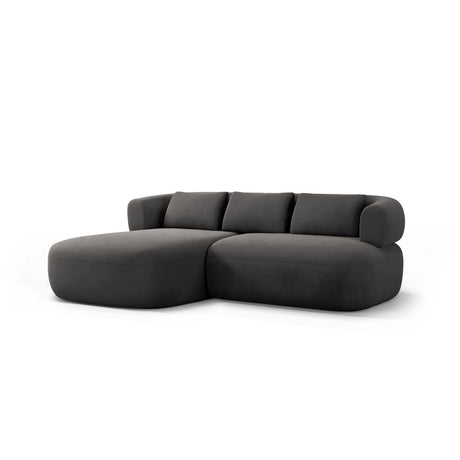 Jenny 5-Sitzer Ecksofa, Linke Seite, aus Samt in Dunkelgrau (Salvador 18), 200x145 cm von Micadoni – Bild 2