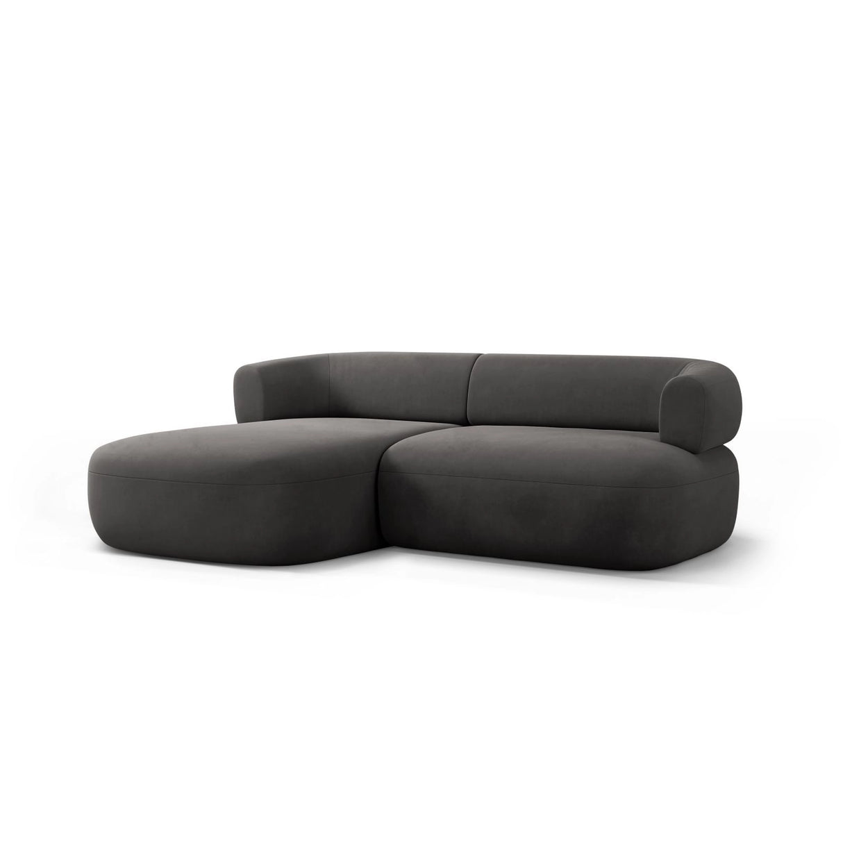 Jenny 5-Sitzer Ecksofa, Linke Seite, aus Samt in Dunkelgrau (Salvador 18), 200x145 cm von Micadoni – Bild 3